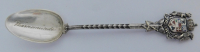 Alter Andenken Löffel Warnemünde Wappen ? Krone Fabelwesen Silber 800 6,3g 9,1cm