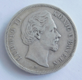 5 Mark Deutsches Reich Bayern 1874 D Ludwig II Silber 900 27,5 g Ø3,8cm