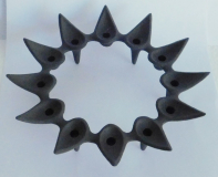 Kerzenleuchter gusseisen Dansk Designs Denmark JHQ Quistgaard "Zackenkreis" 18cm
