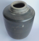 Studiokeramik Vase dunkelgrün-braun-grau B4 BH ? 13,7cm
