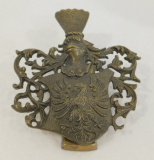 Alte Zettelklammer Briefklammer Adler Ritterhelm Wappen Messing Bronze