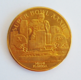 Alte Medaille Super Bowl XXXIII Miami Florida 1999 Football 3,7cm