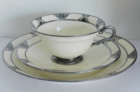 Art Deco Gedeck Rosenthal silver overlay geometrisch Silberauflage 1000/1000