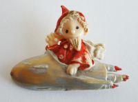 Alte Brosche Anstecker Sandmann DDR Sandmännchen in Rakete