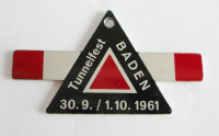 Plakette Andenken Tunnelfest Baden 1961 Schweiz Eisenbahn