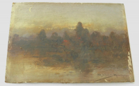 Kleines altes Ölgemälde Landschaftsbild Moritz Müller München