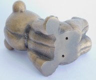Kleine massive Bronze Figur sitzender Teddy Bär 6x5cm H76m