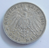 3 Mark Deutsches Reich Baden 1910 G Friedrich II. Silber 900 16,6g Ø3,3cm
