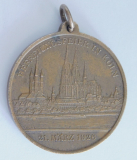 Alte Bronze Medaille Hindenburg Befreiung Köln 1926 Ø3,3cm