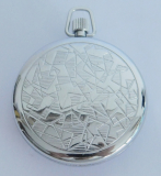 Alte Taschenuhr Ruhla Made in GDR Handaufzug silberfarben Ø4,5cm