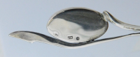Löffel / Zuckerlöffel Silber 925 Bernstein Cabochon 12,5g 12cm