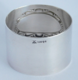Großer Serviettenring Silber 800 23,1g Köberlin floral frei für Gravur Ø4,2cm