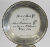 Preview: Studentika Krug wohl Obotritia Darmstadt 1861 ? blau-gelb-rot Glaskrug 1921