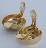 Große Vintage Ohrclips Henkel & Grosse goldfarben 3x2,8cm
