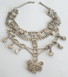 Prächtiges altes Vintage Collier Kette helle Steinchen Strass ?