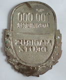 Alte LKW Plakette Emblem Magirus Deutz 100000 Fahrkilometer Hoffstätter 10x7,5cm
