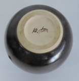 Studiokeramik Vase Horst Kerstan Pinselsignatur braun-grau Laufglasur 11cm