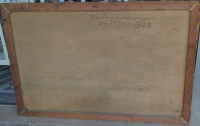 Ölgemälde Bingen Rhein Burg Klopp Hindenburgbrücke P Lippert 1922 -KEIN Versand-