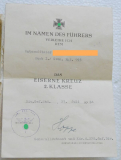 Sammlg II. WK EK 2 Herst 13 Brehmer Urkunden Soldbuch