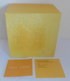 Glas Kerzenhalter Design Liuli Heavenly Splendor gelb signiert 7,4x7,4x7cm