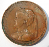 Alte Bronze Medaille Emma Königinmutter Niederlande 1907 Friesland Ø4,4cm