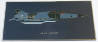 Seltenes altes Kunststoff Bild Kampfflugzeug RF 4E Phantom 34,8x16,5cm