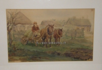 Aquarell Pferdewagen Dr. Lachner #230