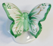 Kleine Art Deco Porzellanfigur Schmetterling Pfeffer Gotha weiß-grün #3