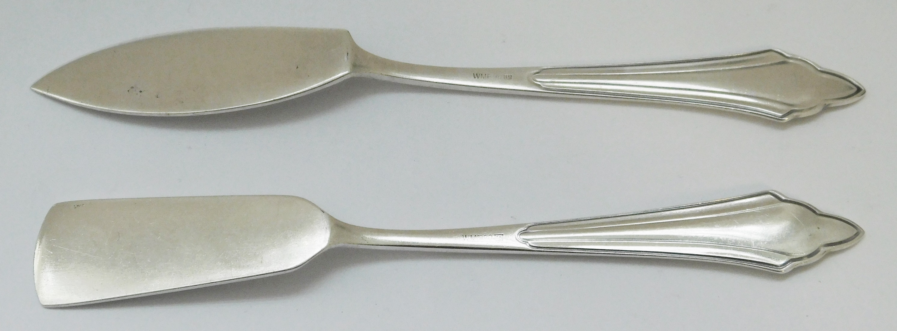kl Buttermesser u Käsemesser Set WMF 900 Fächermuster 90 g versilbert *0019 