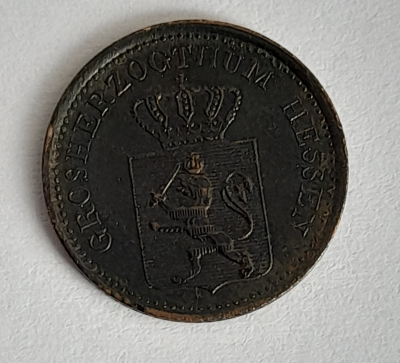 Alte Münze 1 Pfennig 1872 Darmstadt Hessische Scheidemünze 1,6cm