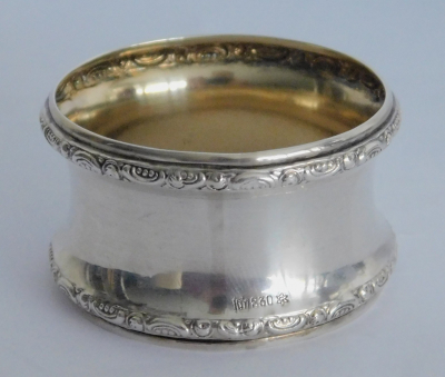 Serviettenring Silber 830 Grimminger innen vergoldet Ø4cm breit2,5cm 5,5g