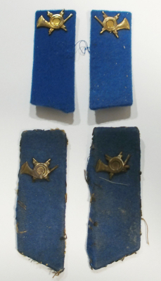 Alte Kragenspiegel und Schulterstücke Post blau Posthorn Land ?