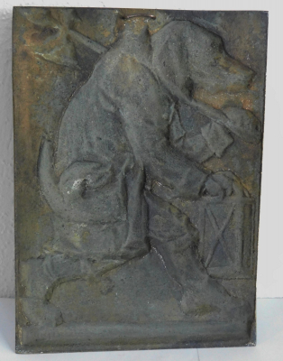 Bronze Relief Hund als Nachtwächter von Wilhelm Koopmann 1940