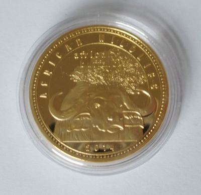 1000 Kwacha Zambia Sambia 2014 African Wildlife Büffel vergoldet Ø3,8cm