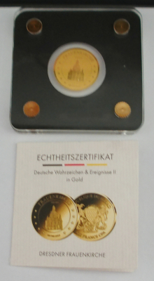 1/500 Unze Gold 999 - Dresdner Frauenkirche - 3000 Francs Tschad