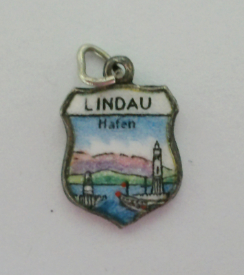 Lindau Bodensee Hafen Anhänger für Bettelarmband Silber 830 Andenken