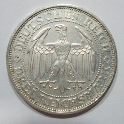 3 Reichsmark Deutsches Reich 1929 E 1000 Jahre Meissen Silber 500 15,2g Ø3cm