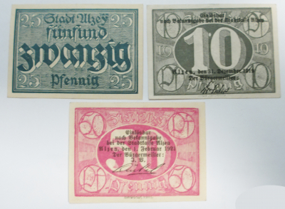 3x Notgeld Stadt Alzey 10 Pfennig 1919 - 50 Pfennig 1921 - 25 Pfennig