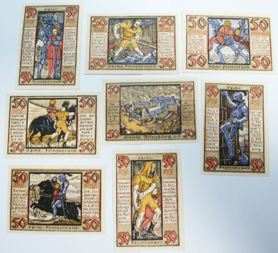 8x Notgeld 50 Pfennig 1921 Altenburg in Thüringen