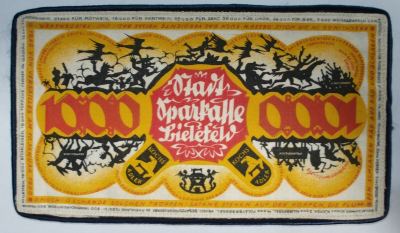 Notgeld Seide Stadt Bielefeld 100 Mark 1922 Seidengeld #b