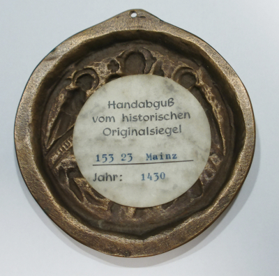 Bronze Siegel Handabguss vom historischen Originalsiegel Mainz Ø8,5cm