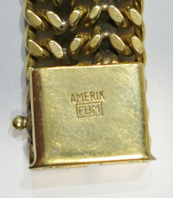 Vintage Armband FBM Binder Amerik vergoldet L18,5cm breit 1,5cm