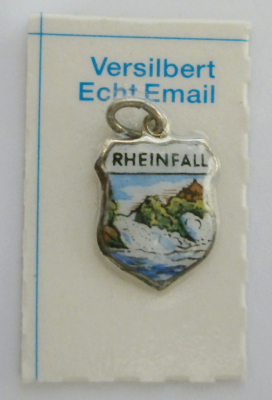 Rheinfall Anhänger für Bettelarmband versilbert Email Andenken