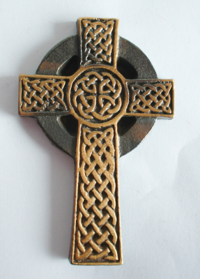 Irisches Bronze Kreuz Butzon & Bercker keltisch Knotenmuster 6,9x4,4cm #4