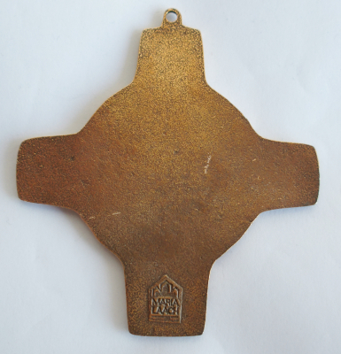 Bronze Kreuz Labyrinth Ich bin der Weg Maria Laach 9,2x8,3cm #12