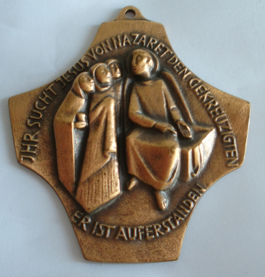 Bronze Kreuz Er ist auferstanden 8,8x8cm #13