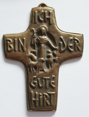 Bronze Kreuz Ich bin der gute Hirt 9,7x7,2cm #26