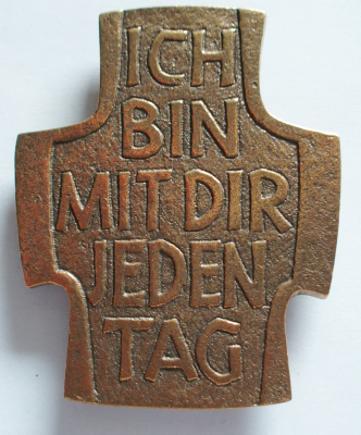 Bronze Kreuz Ich bin mit dir jeden Tag 8,7x7cm #22