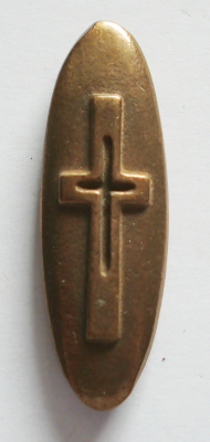 Bronze Handschmeichler mit Kreuz Ich bin bei euch alle Tage 6,3x2cm