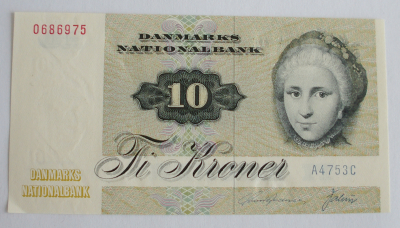 1 Banknote Dänemark: 10 Kronen 1972